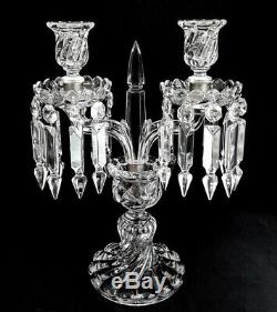 Pair Baccarat Candelabras 2 Lights Bambous Tors Pattern Early 20th Century
