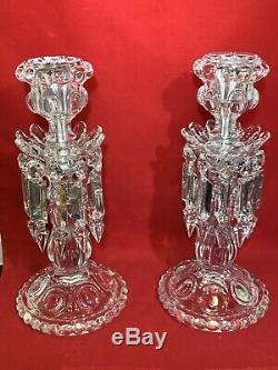 Pair Baccarat Crystal Candelabra / Candle Holder 22 Medallion