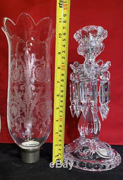 Pair Baccarat Crystal Candelabra / Candle Holder 22 Medallion