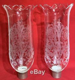 Pair Baccarat Crystal Candelabra / Candle Holder 22 Medallion