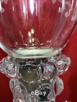 Pair Baccarat Crystal Candelabra / Candle Holder 22 Medallion