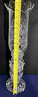 Pair Baccarat Crystal Candelabra / Candle Holder 22 Medallion