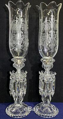 Pair Baccarat Crystal Candelabra / Candle Holder 22 Medallion