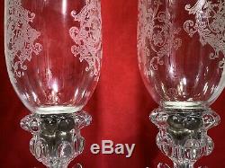 Pair Baccarat Crystal Candelabra / Candle Holder 22 Medallion