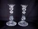 Pair Baccarat Crystal Signed Swirl Bambous 9 Candlesticks Candle Holders France