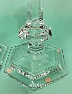 Pair Baccarat France 9 Crystal Candlestick Candle Holders Harcourt Versailles