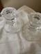 Pair Baccarat France Crystal Regence Signed Candlestick Candle Holder 3 1/4 H