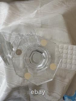 Pair Baccarat France Crystal Regence Signed Candlestick Candle Holder 3 1/4 H