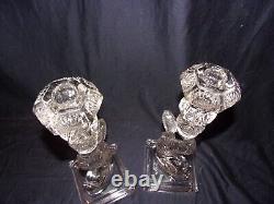 Pair Clear Glass Koi Fish Dolphin Candlesticks Candle Holders MMA Imperial Glass