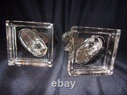 Pair Clear Glass Koi Fish Dolphin Candlesticks Candle Holders MMA Imperial Glass