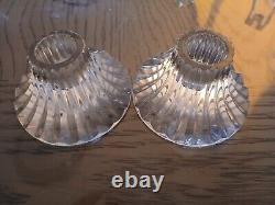 Pair FLAWLESS Exquisite BACCARAT France Glass MASSENA Crystal CANDLESTICK HOLDER