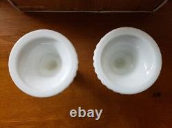 Pair Imperial Milk Glass Candle Holders Belknap Collection Atterbury White Glass