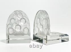 Pair Joseph Inwald for Barolac Satin Art Glass Cherry Votive Candle Holders