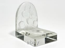Pair Joseph Inwald for Barolac Satin Art Glass Cherry Votive Candle Holders