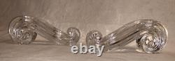Pair Mid Century or Art Deco Crystal Glass Candle Holders C. 1930