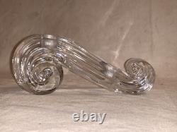 Pair Mid Century or Art Deco Crystal Glass Candle Holders C. 1930