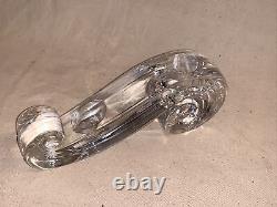 Pair Mid Century or Art Deco Crystal Glass Candle Holders C. 1930