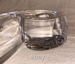 Pair Mid Century or Art Deco Crystal Glass Candle Holders C. 1930