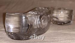 Pair Mid Century or Art Deco Crystal Glass Candle Holders C. 1930