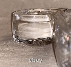 Pair Mid Century or Art Deco Crystal Glass Candle Holders C. 1930