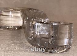 Pair Mid Century or Art Deco Crystal Glass Candle Holders C. 1930