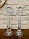 Pair Of 2 Waterford Crystal 12 Candleholders Panel Mint Condition
