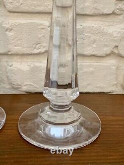 Pair Of 2 Waterford Crystal 12 Candleholders Panel Mint Condition