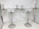 Pair Of Antique Fostoria Queen Anne Colony 2 Arm Candleabra With Bobeche Prisms