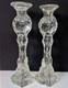 Pair Of Clear Glass Humppila Finland Candle Holders