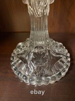 Pair Of Glass Candle Holders Decor Size Lion Heads And Beliers Late 19th Century