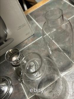 Pair Of International Sterling & Glass Hurricane Candle Holders, Sterling Silver