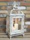 Pair Of Large Rustic Lantern Antique French Vintage Metal Candle Holder Lamp 65h