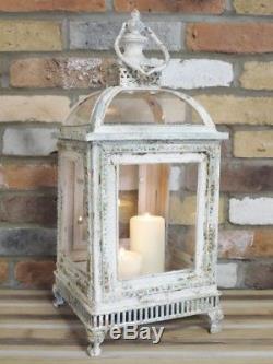 Pair Of Large Rustic Lantern Antique French Vintage Metal Candle Holder Lamp 65H