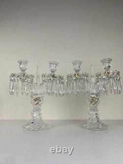 Pair Of Magnificent Candelabra/Candle Holder In The Manner Of Baccarat French