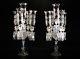 Pair Of Magnificent Five Light Baccarat Crystal Candelabra / Candle Holder