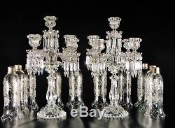 Pair Of Magnificent Five Light Baccarat Crystal Candelabra / Candle Holder