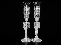 Pair Of Magnificent Single Baccarat Crystal Enfant Candelabra/candle Holder