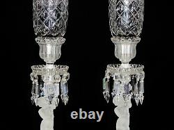 Pair Of Magnificent Single Baccarat Crystal Enfant Candelabra/candle Holder