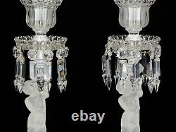 Pair Of Magnificent Single Baccarat Crystal Enfant Candelabra/candle Holder