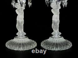 Pair Of Magnificent Single Baccarat Crystal Enfant Candelabra/candle Holder