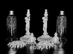 Pair Of Magnificent Single Baccarat Crystal Enfant Candelabra/candle Holder