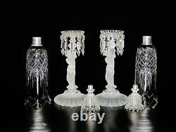 Pair Of Magnificent Single Baccarat Crystal Enfant Candelabra/candle Holder