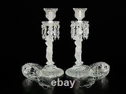 Pair Of Magnificent Single Baccarat Crystal Enfant Candelabra/candle Holder