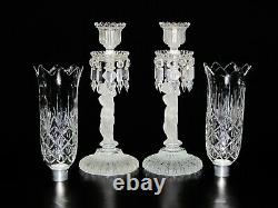 Pair Of Magnificent Single Baccarat Crystal Enfant Candelabra/candle Holder