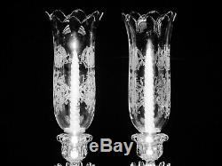 Pair Of Magnificent Single Light Baccarat Crystal Candelabra / Candle Holder