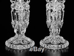 Pair Of Magnificent Single Light Baccarat Crystal Candelabra / Candle Holder