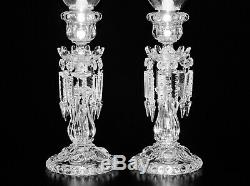 Pair Of Magnificent Single Light Baccarat Crystal Candelabra / Candle Holder