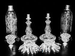 Pair Of Magnificent Single Light Baccarat Crystal Candelabra / Candle Holder