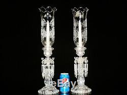 Pair Of Magnificent Single Light Baccarat Crystal Candelabra / Candle Holder