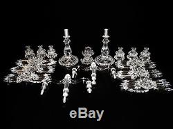 Pair Of Magnificent Three Light Baccarat Crystal Candelabra / Candle Holder